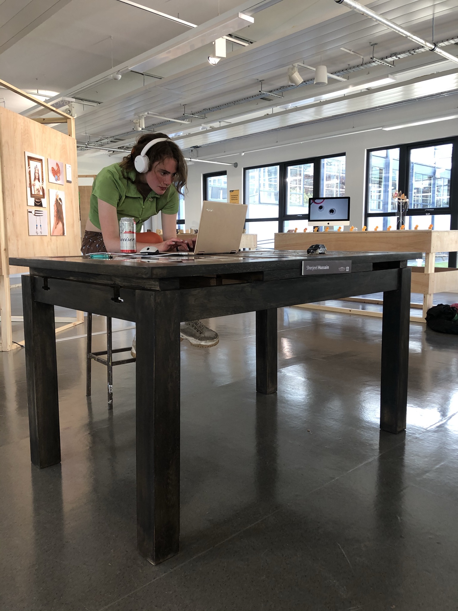 Canti 001 table with model at Gray's Degree Show, 2023. Aberdeen